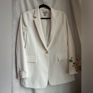 H&M white classic oversized blazer